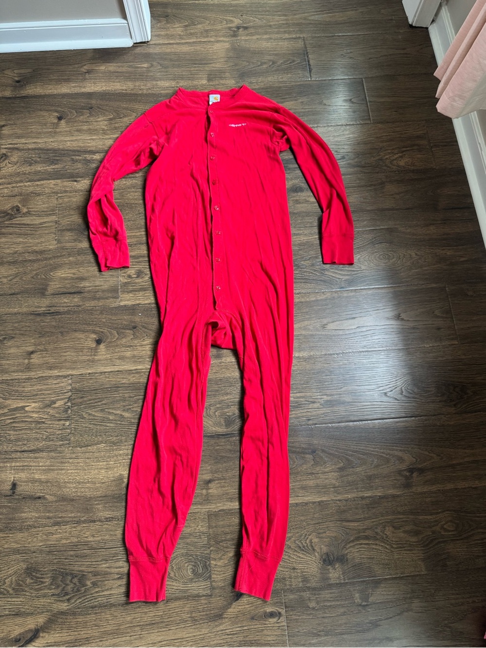 Carhartt Men's Red Snap-Front Footie